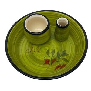 French Olive Dish‎ Chili Peppers BonCera Hand Crafted NEW